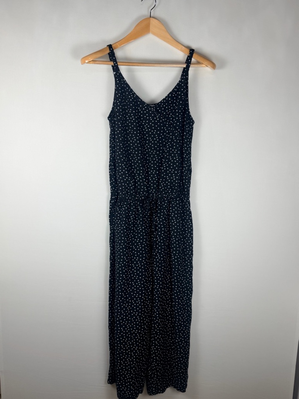 Tommy Bahama Sea Swell Polka Dot Linen Jumpsuit Small Cropped Tie Waist Wide Leg